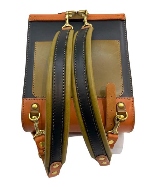 Herz（ヘルツ）Herz (ヘルツ) レザーガロンリュック ブラウン×オリーブの古着・服飾アイテム
