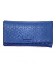 GUCCI（グッチ）の古着「長財布　マイクロシマ」｜ネイビー