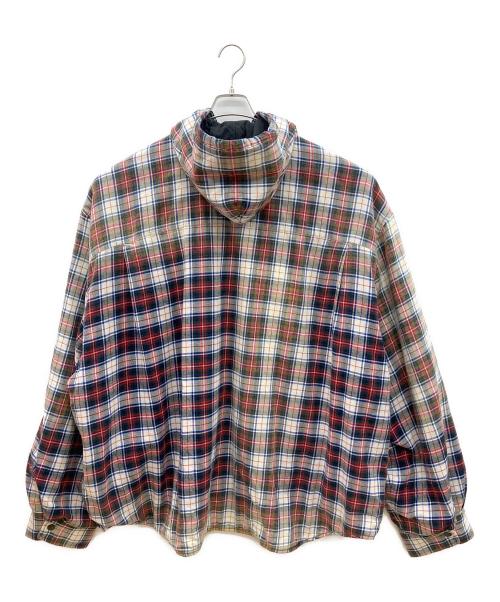 BALENCIAGA（バレンシアガ）BALENCIAGA (バレンシアガ) ヴィンテージ加工 ブリーチド チェックフランネル ブルゾン レッド×グリーン×ホワイト×ブラック サイズ:Lの古着・服飾アイテム