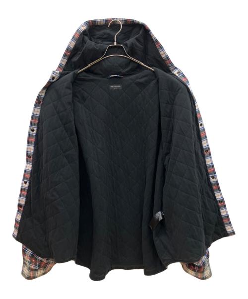 BALENCIAGA（バレンシアガ）BALENCIAGA (バレンシアガ) ヴィンテージ加工 ブリーチド チェックフランネル ブルゾン レッド×グリーン×ホワイト×ブラック サイズ:Lの古着・服飾アイテム