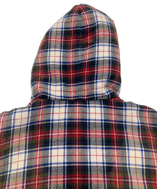 BALENCIAGA（バレンシアガ）BALENCIAGA (バレンシアガ) ヴィンテージ加工 ブリーチド チェックフランネル ブルゾン レッド×グリーン×ホワイト×ブラック サイズ:Lの古着・服飾アイテム