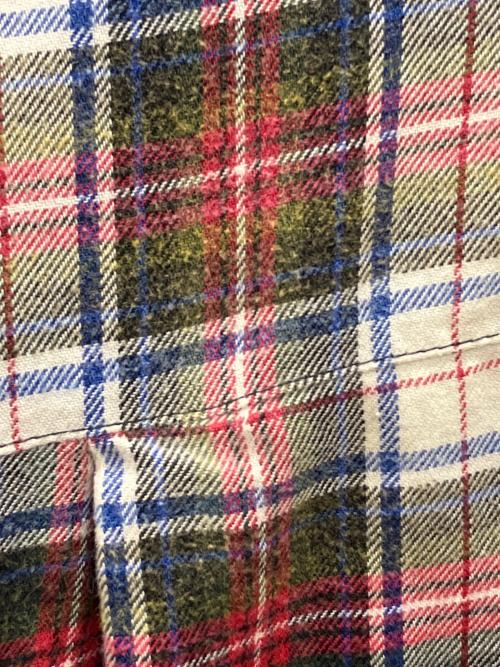 BALENCIAGA（バレンシアガ）BALENCIAGA (バレンシアガ) ヴィンテージ加工 ブリーチド チェックフランネル ブルゾン レッド×グリーン×ホワイト×ブラック サイズ:Lの古着・服飾アイテム