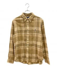 POLO RALPH LAUREN（ポロ・ラルフローレン）の古着「長袖シャツ」｜ライトブラウン×ベージュ