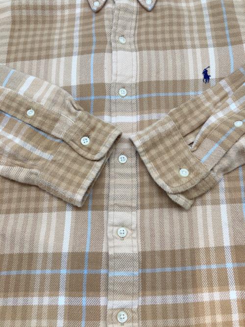 POLO RALPH LAUREN（ポロ・ラルフローレン）POLO RALPH LAUREN (ポロ・ラルフローレン) 長袖シャツ ライトブラウン×ベージュ サイズ:Lの古着・服飾アイテム