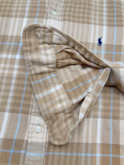 POLO RALPH LAUREN（ポロ・ラルフローレン）POLO RALPH LAUREN (ポロ・ラルフローレン) 長袖シャツ ライトブラウン×ベージュ サイズ:Lの古着・服飾アイテム