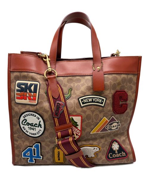 COACH（コーチ）COACH (コーチ) 	トート40 ベージュ×ブラウンの古着・服飾アイテム