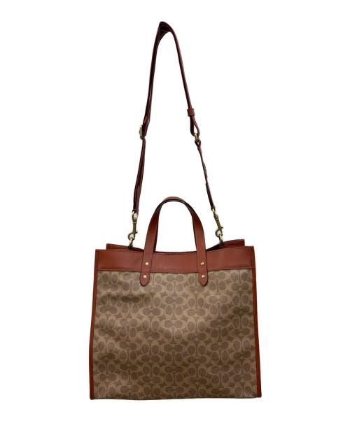 COACH（コーチ）COACH (コーチ) 	トート40 ベージュ×ブラウンの古着・服飾アイテム