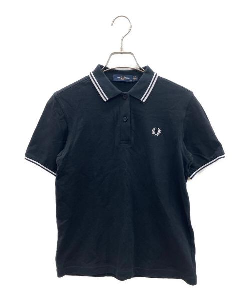 FRED PERRY（フレッドペリー）FRED PERRY (フレッドペリー) 半袖ポロシャツ ブラック×ホワイト サイズ:36の古着・服飾アイテム