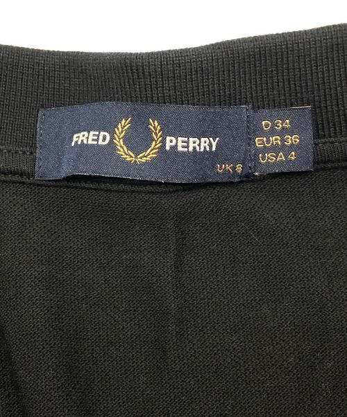 FRED PERRY（フレッドペリー）FRED PERRY (フレッドペリー) 半袖ポロシャツ ブラック×ホワイト サイズ:36の古着・服飾アイテム