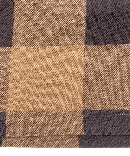 FRED PERRY（フレッドペリー）FRED PERRY (フレッドペリー) 半袖ポロシャツ ブラウン×スカイブルー サイズ:Lの古着・服飾アイテム