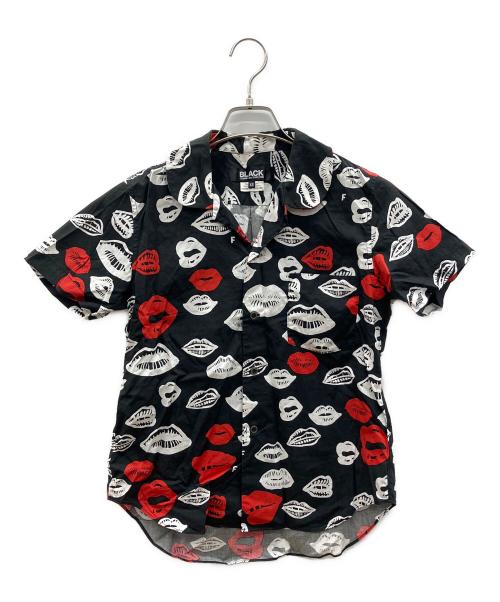 BLACK COMME des GARCONS（ブラックコムデギャルソン）BLACK COMME des GARCONS (ブラックコムデギャルソン) オープンカラーシャツ ブラック×ホワイト×レッド サイズ:XSの古着・服飾アイテム