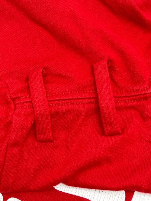 NUMBER (N)INE（ナンバーナイン）NUMBER (N)INE (ナンバーナイン) ダメージ加工半袖カットソー レッド×ホワイトの古着・服飾アイテム
