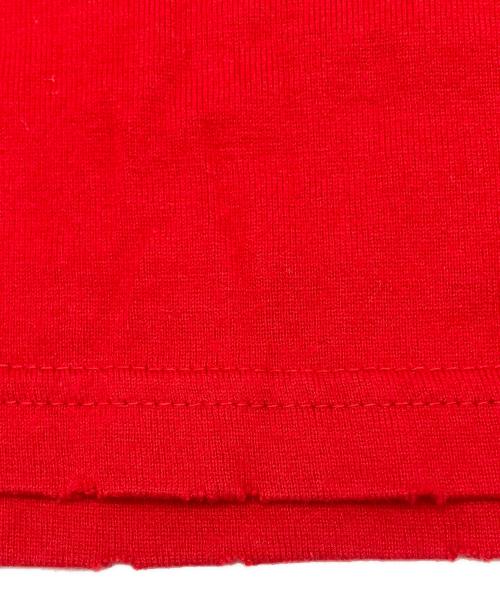 NUMBER (N)INE（ナンバーナイン）NUMBER (N)INE (ナンバーナイン) ダメージ加工半袖カットソー レッド×ホワイトの古着・服飾アイテム