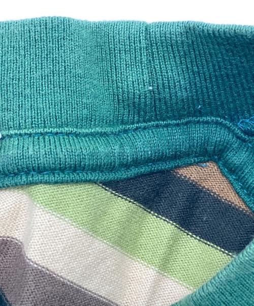 A BATHING APE（アベイシングエイプ）A BATHING APE (アベイシングエイプ) 半袖カットソー　ボーダー グリーン×カーキ サイズ:TALLの古着・服飾アイテム