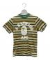 A BATHING APE（アベイシングエイプ）の古着「半袖カットソー　ボーダー」｜グリーン×カーキ