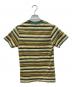 A BATHING APE (アベイシングエイプ) 半袖カットソー　ボーダー グリーン×カーキ サイズ:TALL：5000円