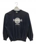 Hard Rock cafeハードロックカフェ）の古着「90sロゴ刺繍スウェット　CANSUN　古着」｜ブラック