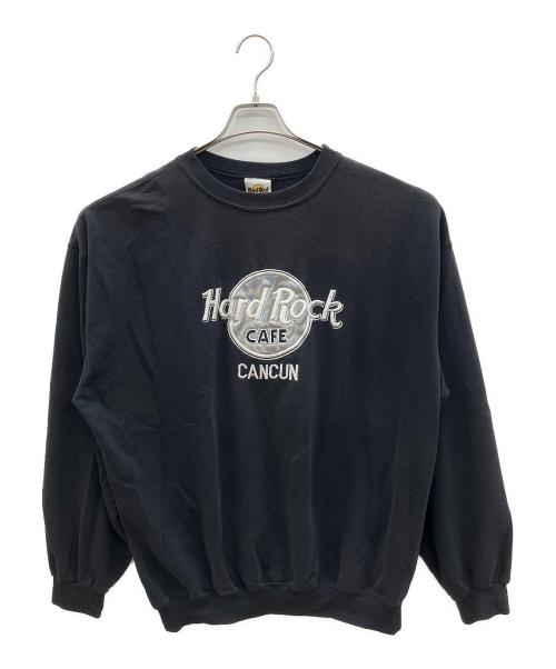 Hard Rock cafe（ハードロックカフェ）Hard Rock cafe (ハードロックカフェ) 90sロゴ刺繍スウェット　CANSUN　古着 ブラック サイズ:XLの古着・服飾アイテム