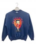 Hanesヘインズ）の古着「90sキャラクタープリントスウェット　Betty Boop　古着」｜ネイビー