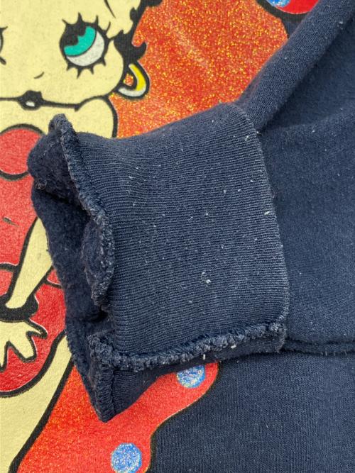 Hanes（ヘインズ）Hanes (ヘインズ) 90sキャラクタープリントスウェット　Betty Boop　古着 ネイビー サイズ:XLの古着・服飾アイテム