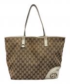 GUCCIグッチ）の古着「GG　トートバッグ」｜ベージュ×チョコレートブラウン