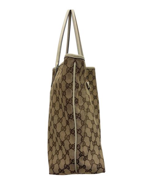 GUCCI（グッチ）GUCCI (グッチ) GG　トートバッグ ベージュ×チョコレートブラウンの古着・服飾アイテム