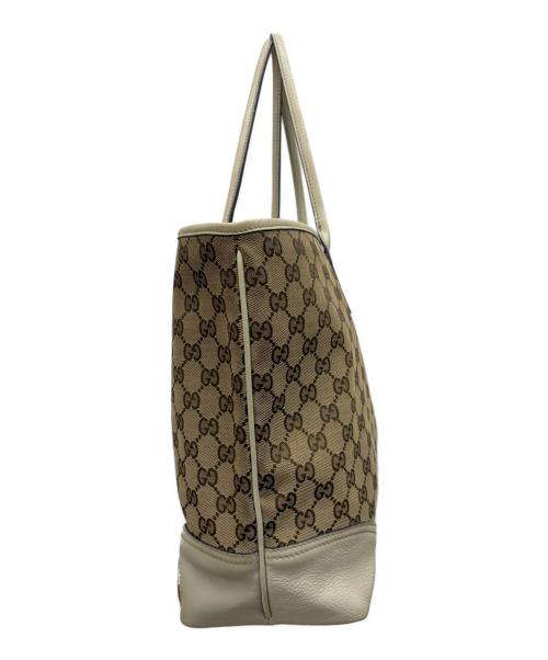 GUCCI（グッチ）GUCCI (グッチ) GG　トートバッグ ベージュ×チョコレートブラウンの古着・服飾アイテム
