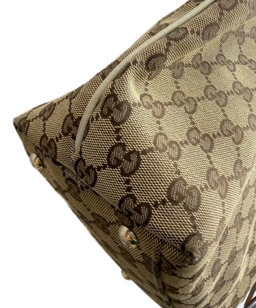 GUCCI（グッチ）GUCCI (グッチ) GG　トートバッグ ベージュ×チョコレートブラウンの古着・服飾アイテム