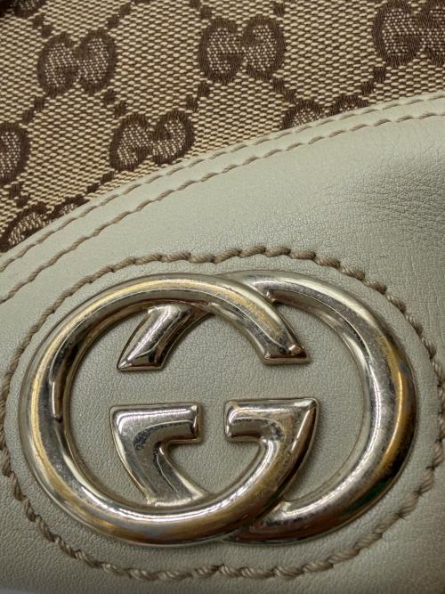 GUCCI（グッチ）GUCCI (グッチ) GG　トートバッグ ベージュ×チョコレートブラウンの古着・服飾アイテム