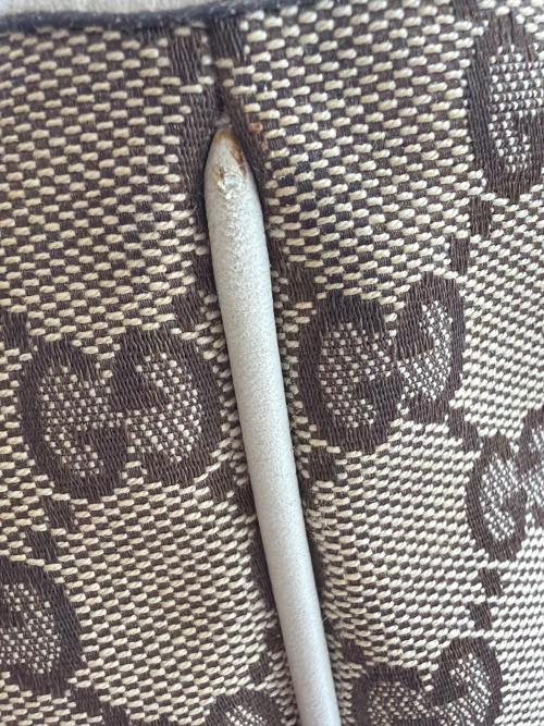 GUCCI（グッチ）GUCCI (グッチ) GG　トートバッグ ベージュ×チョコレートブラウンの古着・服飾アイテム