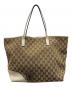 GUCCI (グッチ) GG　トートバッグ ベージュ×チョコレートブラウン：12000円