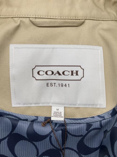 COACH（コーチ）COACH (コーチ) トレンチコート ベージュ×ブラック×ブルー サイズ:Ｍの古着・服飾アイテム