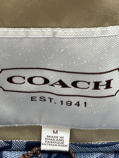COACH（コーチ）COACH (コーチ) トレンチコート ベージュ×ブラック×ブルー サイズ:Ｍの古着・服飾アイテム