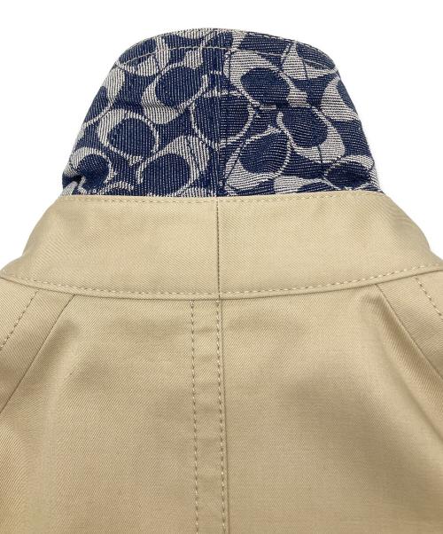 COACH（コーチ）COACH (コーチ) トレンチコート ベージュ×ブラック×ブルー サイズ:Ｍの古着・服飾アイテム