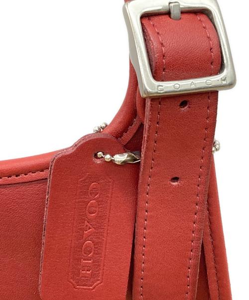 COACH（コーチ）COACH (コーチ) レザーショルダーバッグ　OLD COACH レッドの古着・服飾アイテム
