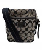 COACHコーチ）の古着「シグネチャー　ショルダーバッグ」｜グレー×ブラック