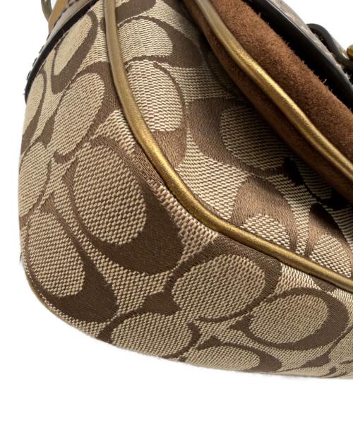 COACH（コーチ）COACH (コーチ) ワンショルダーバッグ ベージュ×ゴールドの古着・服飾アイテム