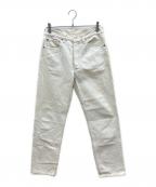 LEVI'Sリーバイス）の古着「501ホワイトデニムパンツ　90's USA製 ボタン裏552 アンジェロ工場 ヴィンテージアメカジ」｜ホワイト