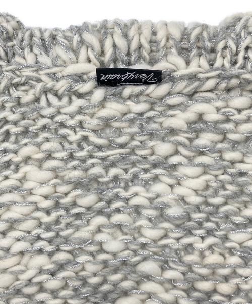verybrain（ベリーブレイン）verybrain (ベリーブレイン) 厚手カーディガン　アルパカ混 グレー×ホワイト サイズ:Ｍの古着・服飾アイテム