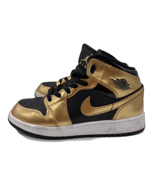 NIKE（ナイキ）NIKE (ナイキ) 	GS Air Jordan 1 Mid ゴールド×ブラック サイズ:24の古着・服飾アイテム