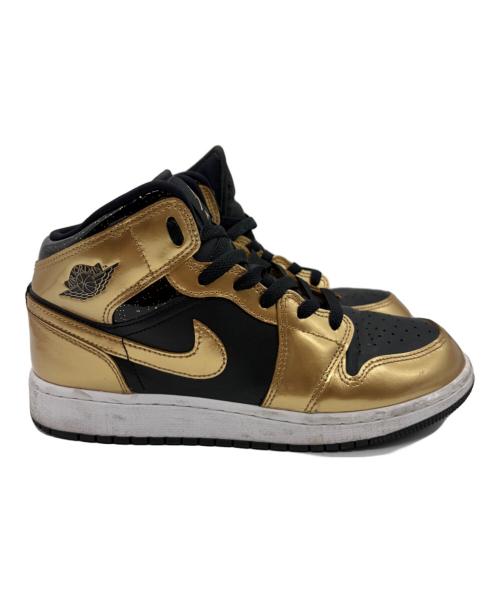 NIKE（ナイキ）NIKE (ナイキ) 	GS Air Jordan 1 Mid ゴールド×ブラック サイズ:24の古着・服飾アイテム