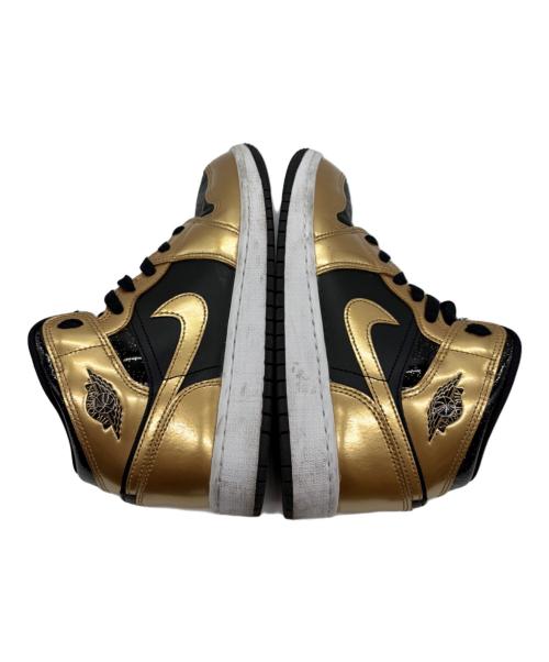 NIKE（ナイキ）NIKE (ナイキ) 	GS Air Jordan 1 Mid ゴールド×ブラック サイズ:24の古着・服飾アイテム