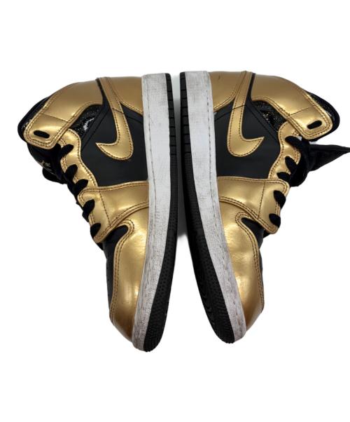 NIKE（ナイキ）NIKE (ナイキ) 	GS Air Jordan 1 Mid ゴールド×ブラック サイズ:24の古着・服飾アイテム