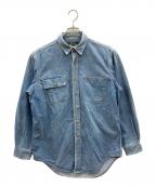 POLO COUNTRYポロカントリー）の古着「80sデニムシャツ 緑タグ RALPH LAUREN 古着」｜インディゴ