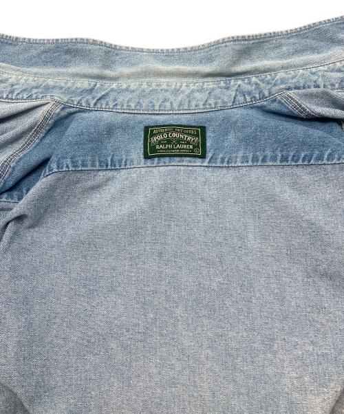 POLO COUNTRY（ポロカントリー）POLO COUNTRY (ポロカントリー) 80sデニムシャツ 緑タグ RALPH LAUREN 古着 インディゴ サイズ:Lの古着・服飾アイテム