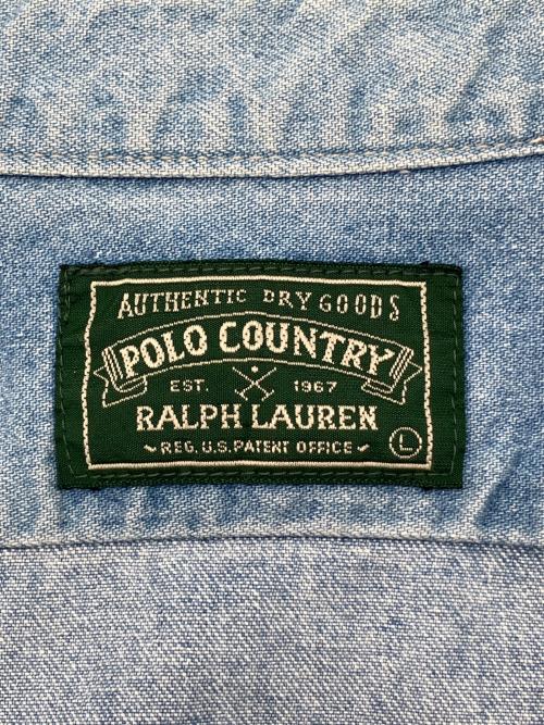 POLO COUNTRY（ポロカントリー）POLO COUNTRY (ポロカントリー) 80sデニムシャツ 緑タグ RALPH LAUREN 古着 インディゴ サイズ:Lの古着・服飾アイテム