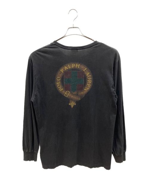 POLO RALPH LAUREN（ポロ・ラルフローレン）POLO RALPH LAUREN (ポロ・ラルフローレン) 90sバックプリントポケットカットソー ブラック サイズ:Ｍの古着・服飾アイテム