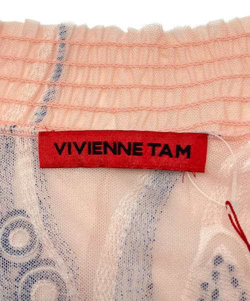 VIVIENNE TAM（ヴィヴィアンタム）VIVIENNE TAM (ヴィヴィアンタム) 長袖ワンピース　BUTTERFLY EMBROIDERY ON RIGID NETTING ピンク サイズ:38 未使用品の古着・服飾アイテム