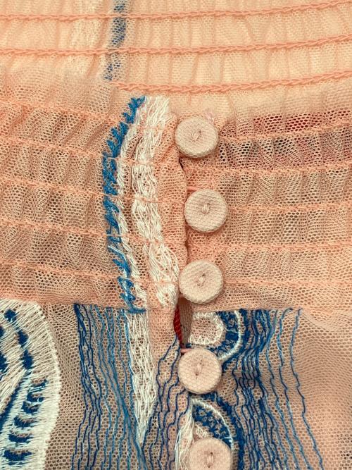VIVIENNE TAM（ヴィヴィアンタム）VIVIENNE TAM (ヴィヴィアンタム) 長袖ワンピース　BUTTERFLY EMBROIDERY ON RIGID NETTING ピンク サイズ:38 未使用品の古着・服飾アイテム