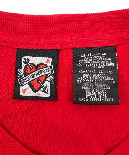 ACE OF HEARTS（エース オブ ハーツ）ACE OF HEARTS (エース オブ ハーツ) 半袖カットソー　古着 レッド サイズ:Lの古着・服飾アイテム